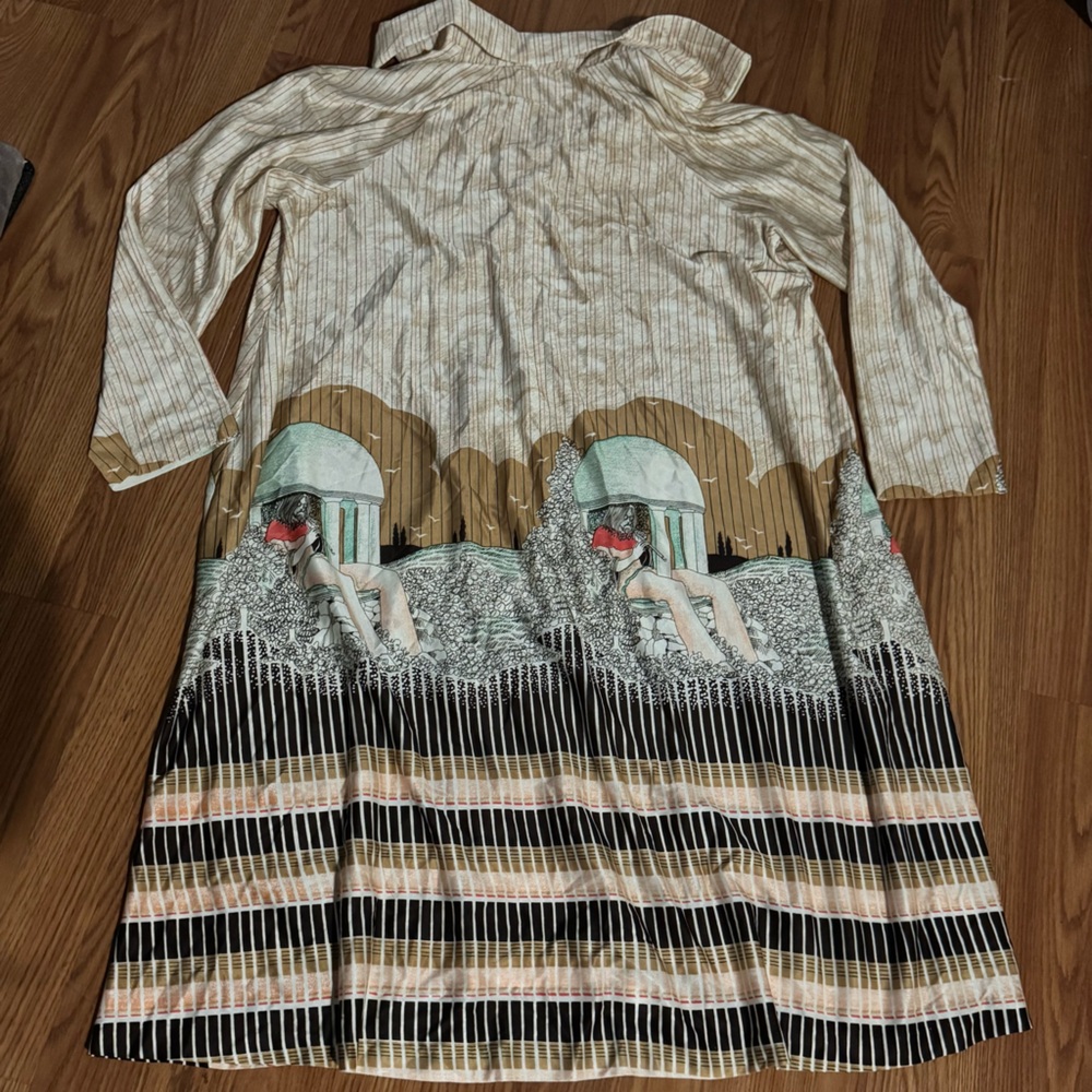 Vintage Night Gown T.V. Sangers John Lennon Graphic Art Long Sleeve Dress Y2k - Picture 10 of 10